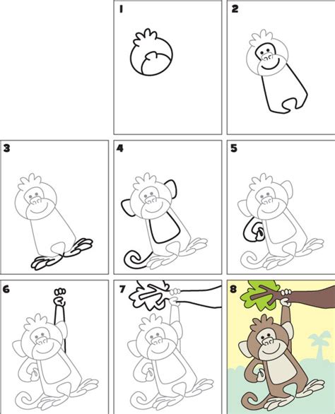 Monkey Drawings For Kids Easy Drawing Tutorials For Kids Monkey Tim S