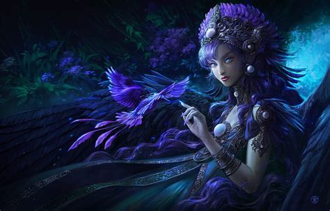 Fantasy Fairy Bird Blue Woman Hd Wallpaper Peakpx