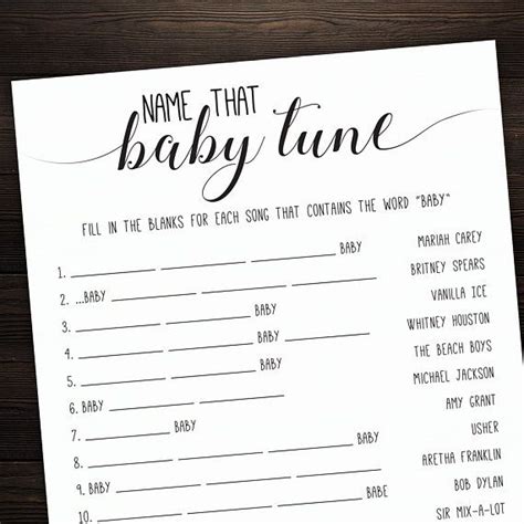 The amazing new music quiz for real fans that you will simply adore! Name That Baby Tune . Name The Baby Song. Baby Shower ...