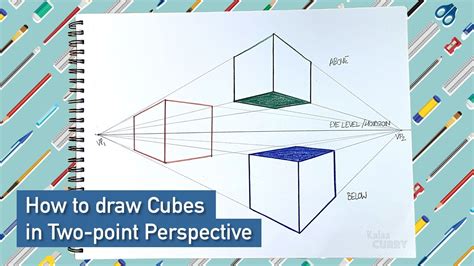 How To Draw Cubes In Two Point Perspective Quick And Easy Youtube
