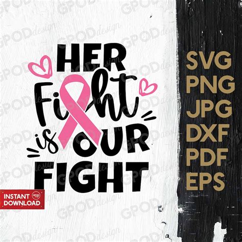her fight is our fight svg breast cancer svg clipart for cricut cancer awareness svg pink