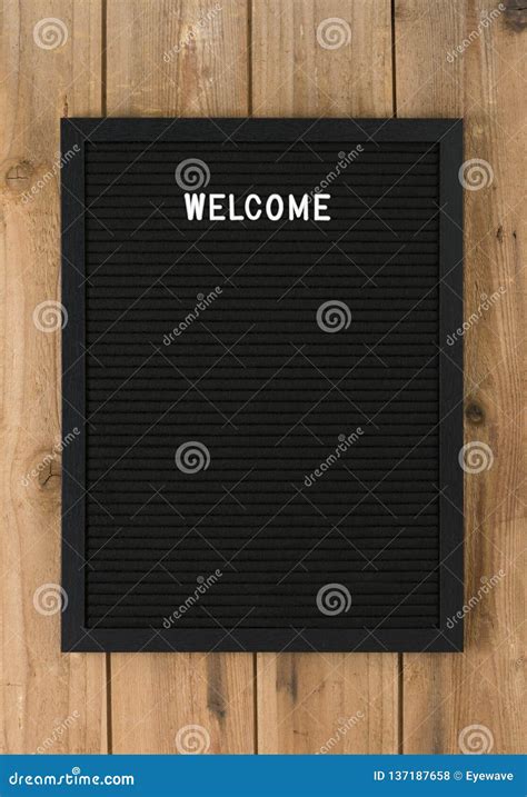 Welcome Written On Felt Message Board Stock Photo Image Of