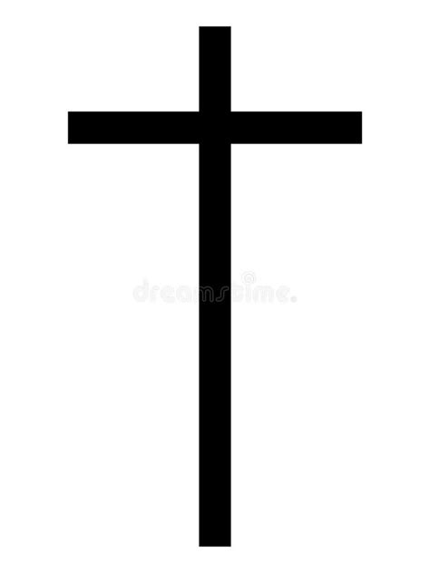 Silhouette Picture Of A Christian Symbol Of Cross Stock Vector