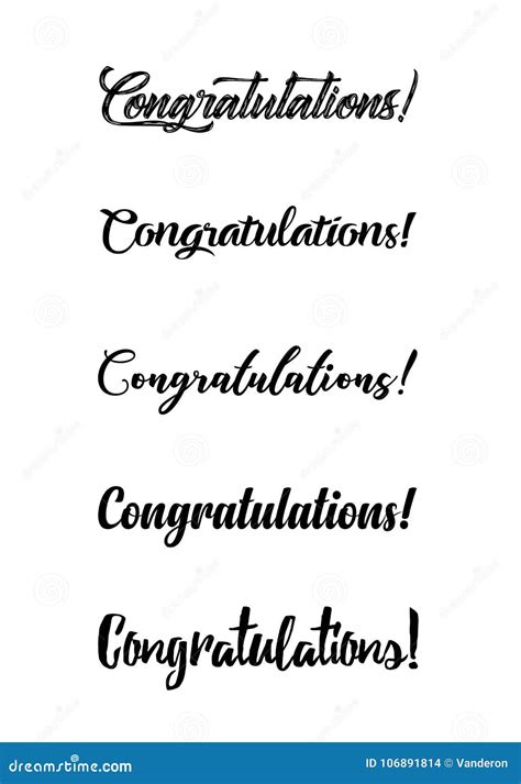 Congratulations Card Calligraphy Handwritten Lettering Phrase For Your