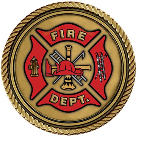 Fire Department Bronze Medallion - Commemorative Medallions - Etched Brass and Full Color ...
