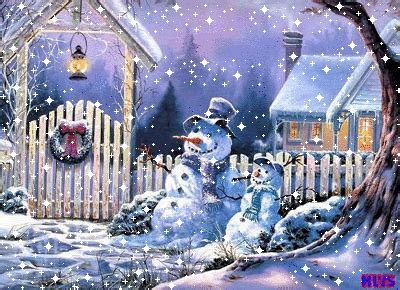 Winter Scene, animated with snow flakes | Snowman wallpaper, Christmas ...