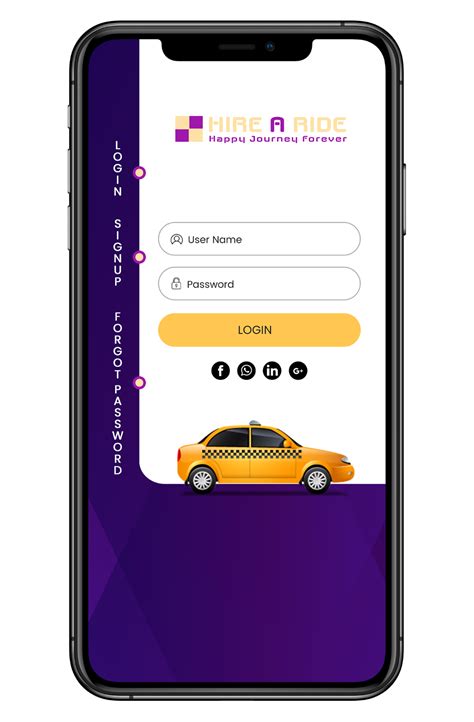 Taxi Mobile Application Login Screen on Behance | Login page design, Mobile application, Mobile ...
