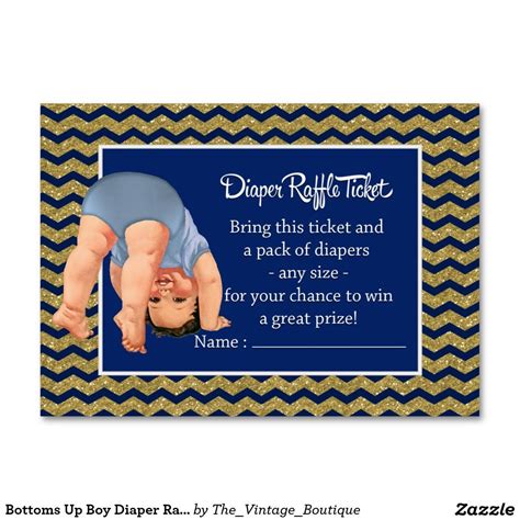 Bottoms Up Boy Diaper Raffle Ticket Enclosure Card | Zazzle.com | Diaper raffle, Diaper raffle ...