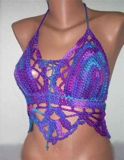 Crocheted Halter Top Made To Order Cup Size A B C D Dd Etsy