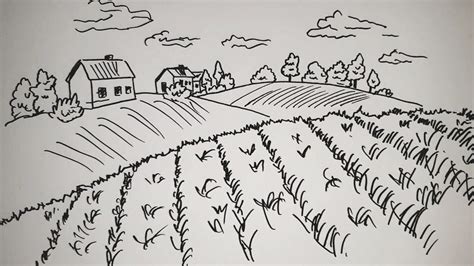 Kako Nacrtati Pejzaz Polja Livadahow To Draw A Field Landscape Youtube