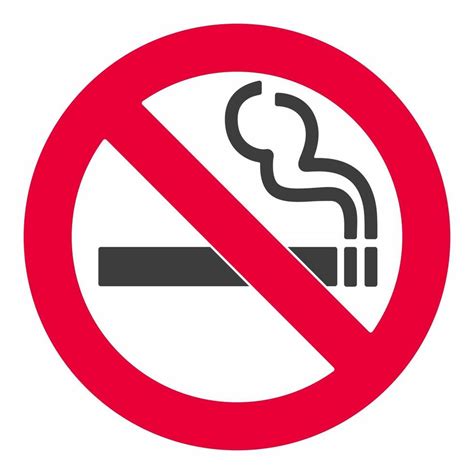 No Smoking Sign White Forbidden Sign Icon Isolated On Red Background