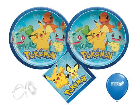 Pokemon Birthday Party Supplies Bundle With Pokemon Plates And Pokemon