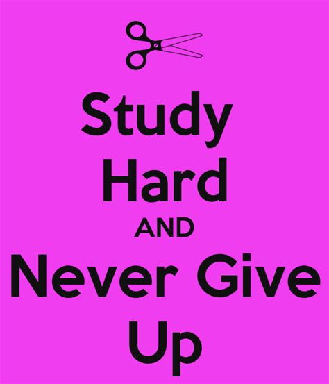 Study Hard And Never Give Up Poster Sunnee Keep Calm O Matic