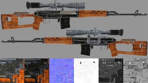 Artstation Svd Dragunov Sniper Rifle Game Assets