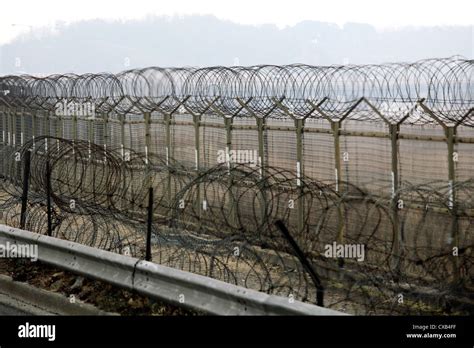 Odusan Secured With Barbed Wire Border Installations On North Korea