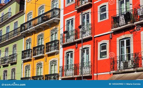 The Colourful Houses Of Lisbon Stock Photo Image Of City Houses