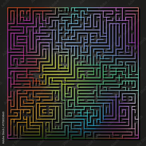 Colorful Complex Maze Puzzle Game High Level Of Difficulty Labyrinth
