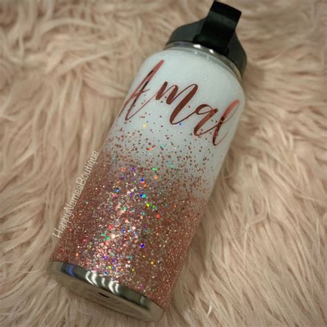 Glitter Water Bottle Etsy