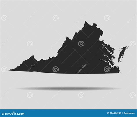 Map Of The Virginia Stock Vector Illustration Of North 206444236