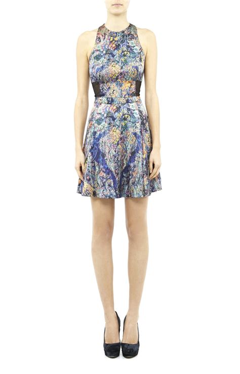 Lyst Nicole Miller Carson Tapestry Dress In Blue