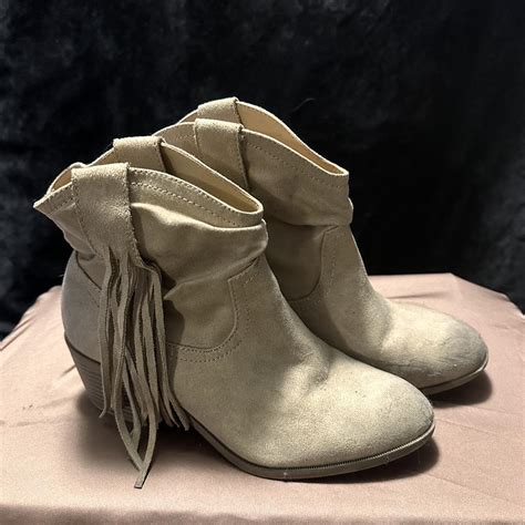 rock and candy women s cream and tan boots depop