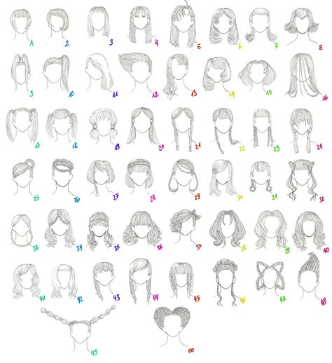 50 Female Anime Hairstyles By Anaiskalinin On Deviantart Female Anime