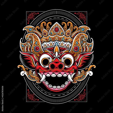 Balinese Barong Mask Vector Illustration Stock Vector Adobe Stock