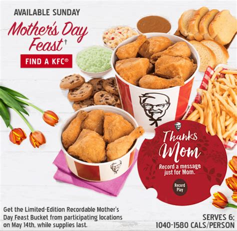 Kfc Canada Mother’s Day Deals Recordable Bucket For Mom Today Canadian Freebies Coupons