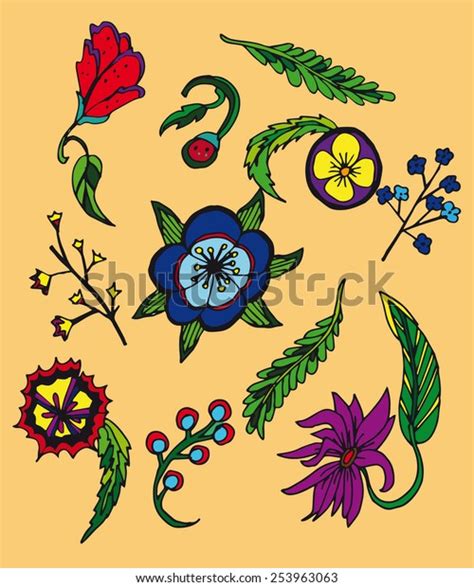 Background Cartoon Flowers Stock Vector Royalty Free 253963063