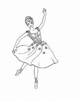 Coloring Ballet Printable Ballerina Barbie sketch template
