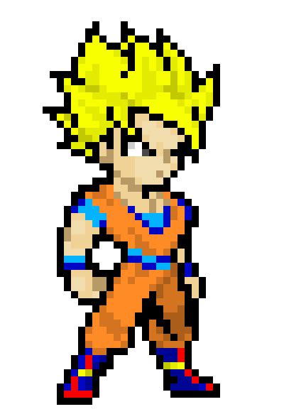 Goku Super Saiyan Pixel Art Download Transparent Super Saiyan Png For