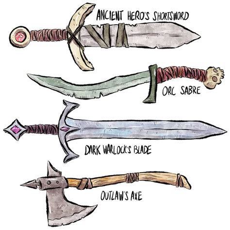 I Drew A Few Random Fantasy Weapons Drawing