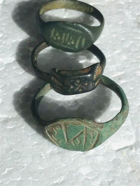 Ancient Roman Bronze Three Roman Bronze Rings 21×20×2 Mm Catawiki