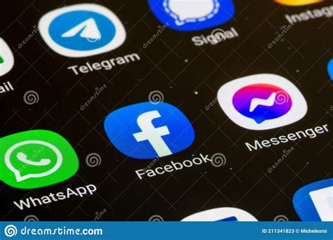 Facebook Messenger Whatsapp App Displayed Together On A Smartphone