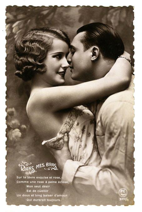good morning my exquisite rose… early 1930s french romantic postcard vintage couples