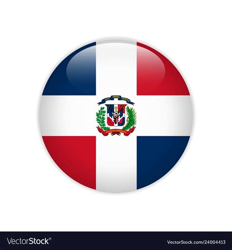Dominican Republic Flag On Button Royalty Free Vector Image