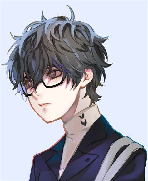 Looks Like Normal Boy Until Smirking 6w6 Anime Glasses Boy Persona 5