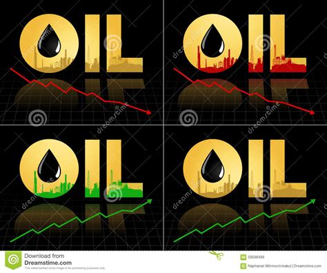 Set Of Crude Oil Price Symbol With Graph Stock Vector Image 59598489