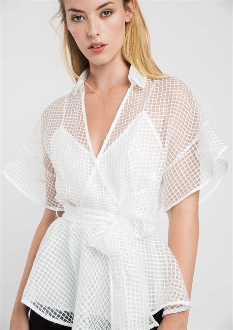 White Special Occasion Organza Blouse