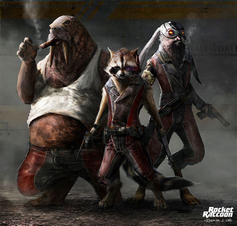 Jeremiah Concept Design Rocket Raccoon And Crew Illustration