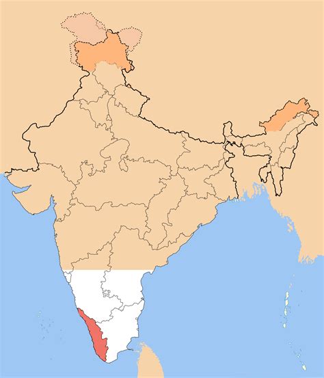 Kerala gods own country is one of the prime tourist attractions of south india. India Map Kerala