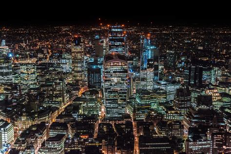 Wallpaper London United Kingdom Skyscrapers Top View Night City Hd