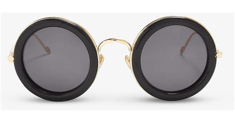 Loewe G735270x07 Oversized Round Frame Acetate And Metal Sunglasses Lyst Canada