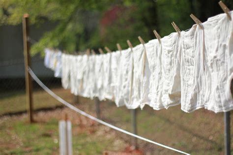 Washing Cloth Diapers And Hanging Them Out To Dry Even In The Winter