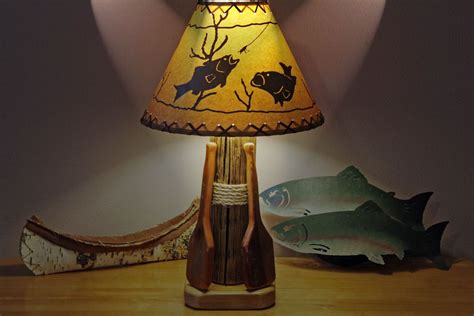 Rustic Cabinlodge Style Lampthe Redfish Lake Table Lamp Etsy