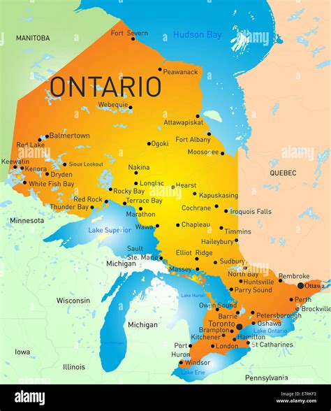 Ontario Province Map Stock Photo Royalty Free Image 73664279 Alamy
