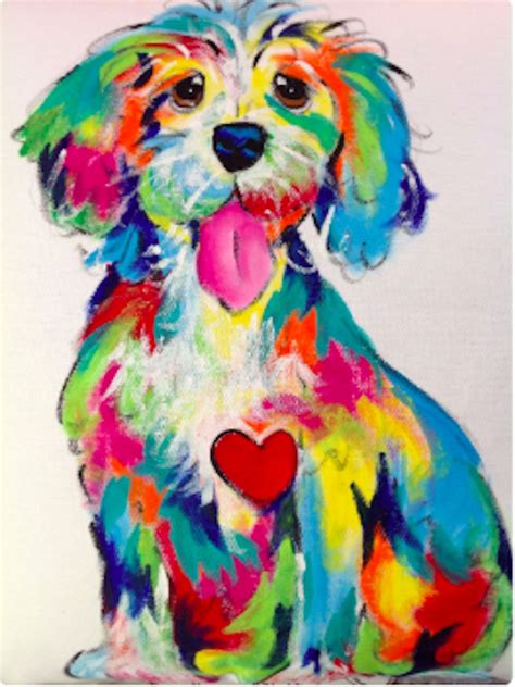 Bestselling Whimsical Dog Art Giclee On Canvas Custom Pet Portraits