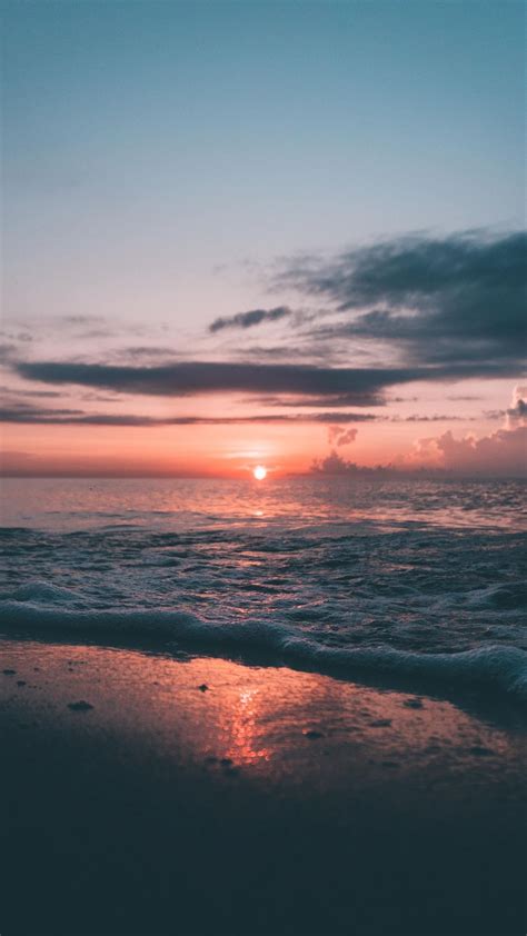 Search your top hd images for your phone, desktop or website. Soft, sea wave, close up, sunset, nature, 1080x1920 wallpaper | Sunset wallpaper, Nature ...