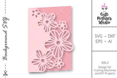 Greeting Card With Flowers Svg Cut File