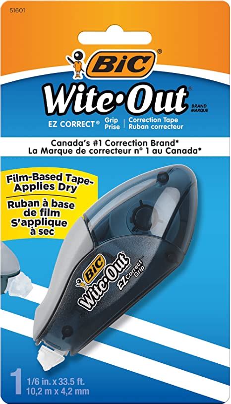 Bic Wite Out Brand Ez Correct Grip Correction Tape White Applies Dry